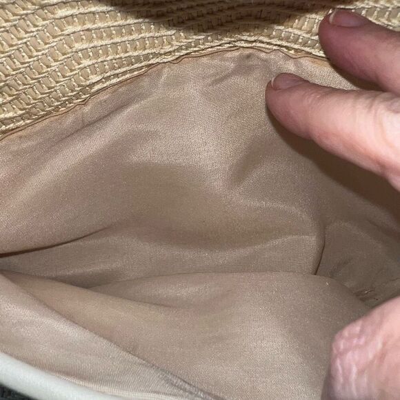 Etienne Aigner Vintage Cream Basket Weave Straw Handbag Neutral Purse - Picture 12 of 12